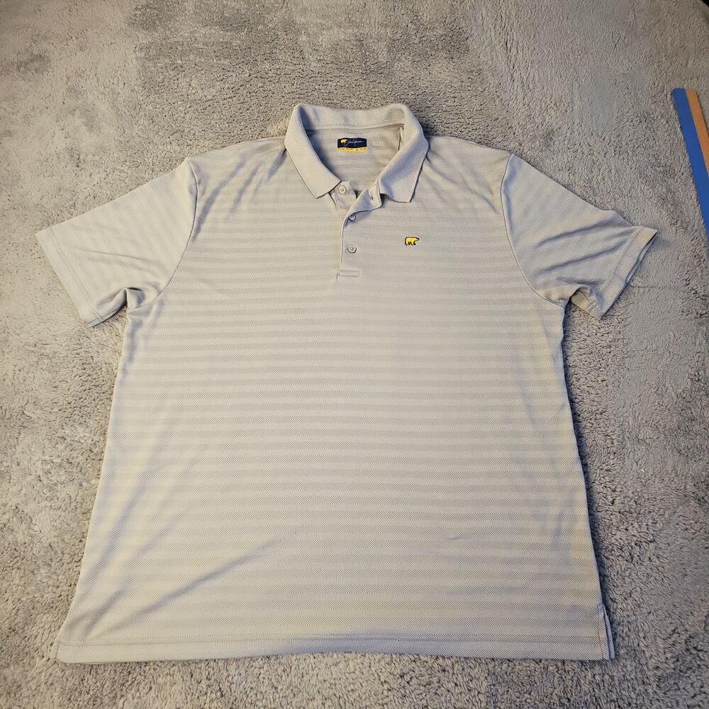 Mens XXL Gray Golf Performance Bear Logo Short Sleeve Polo by Jack Nicklaus